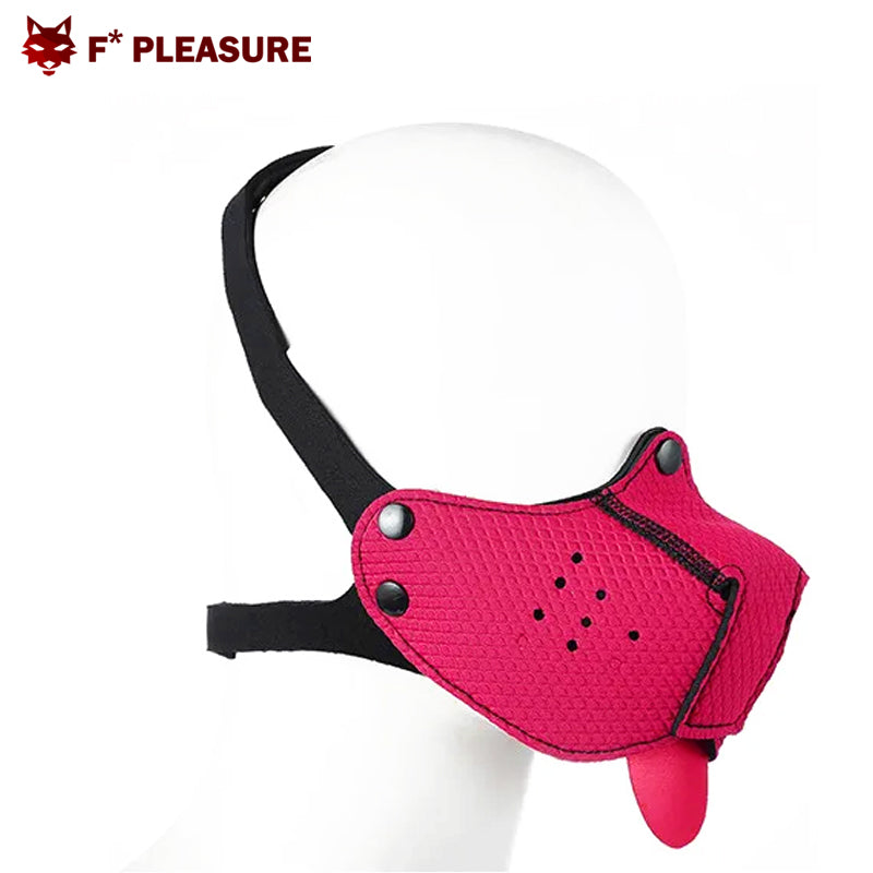 F* Pleasure - Half Puppy Mask with Tongue - Red