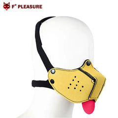 F* Pleasure - Half Puppy Mask with Tongue - Yellow