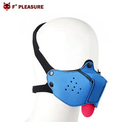 F* Pleasure - Half Puppy Mask with Tongue - Blue