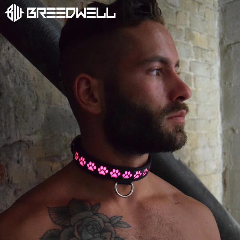 BREEDWELL-GLOW Puppy LED Collar Leather - Black