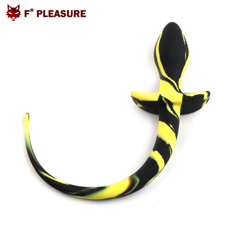 F* Pleasure Silicone Dog Tail Black Yellow 