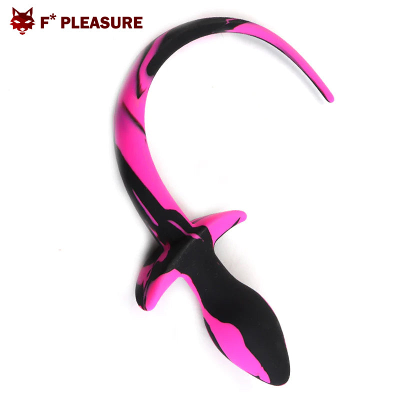 F* Pleasure Silicone Hundeschwanz Schwarz Pink