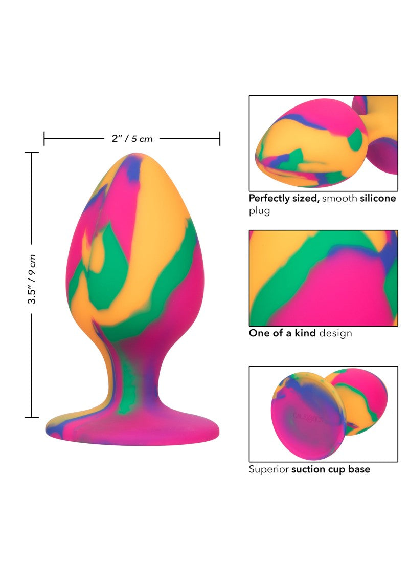 CalExotics - Tapón anal Cheeky grande con efecto tie-dye