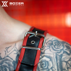 BOXER - De Luxe Schulter Leder Harness Ring/Haken - Rot