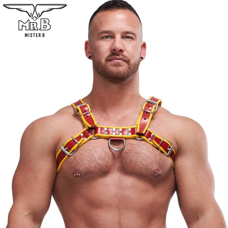 Mister B Circuit Harness Leder rot-gelb