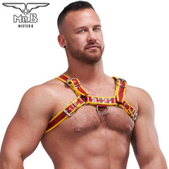 Mister B Circuit Harness Leder rot-gelb