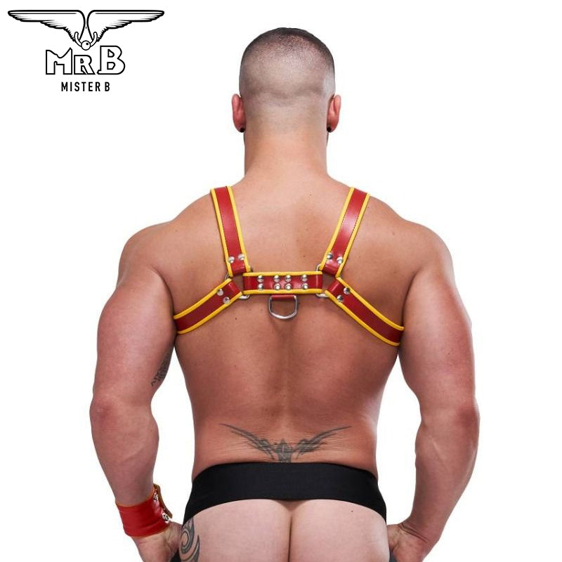 Mister B Circuit Harness Leder rot-gelb