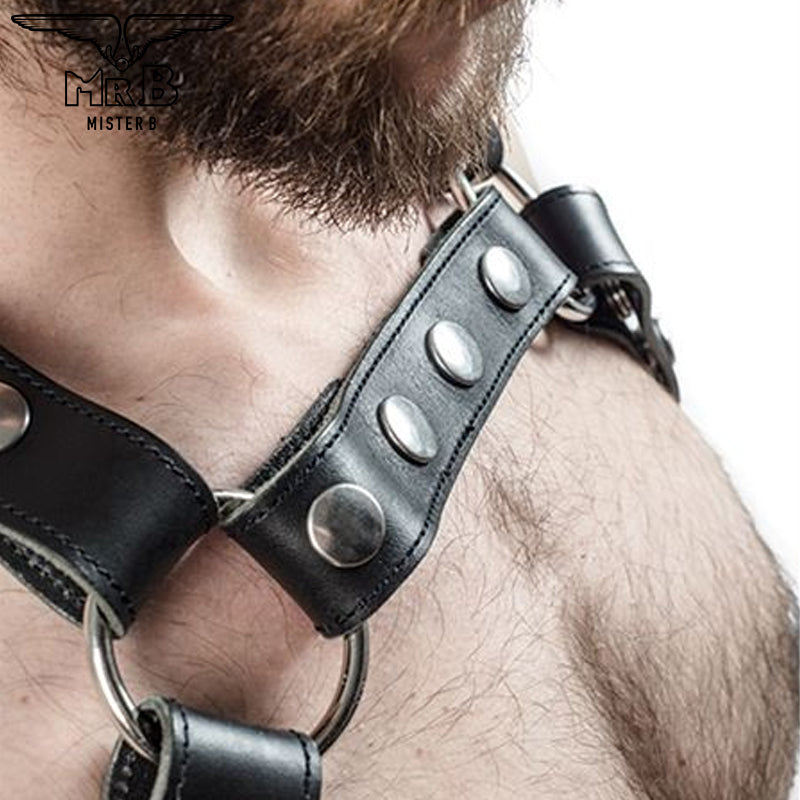 Mister B - X-Back Harness Leder Schwarz