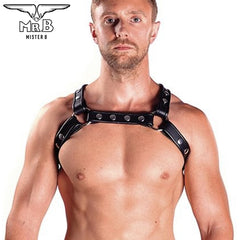 Mister B - X-Back Harness Premium Leder Schwarz