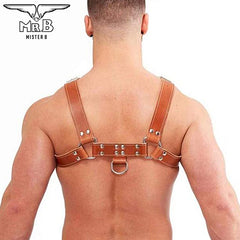 Mister B - Bulldog-Harness Sattelleder Braun