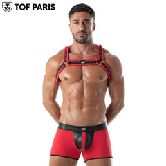 TOF Paris - Neoprene Bulldog Harness - Red