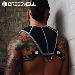 BREEDWELL-Neoprene INTIMIDATOR Harness Grey Heather