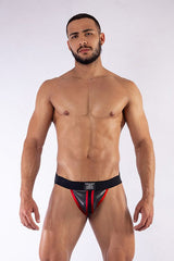 Mister B - Jockstrap Neopren Schwarz-Rot