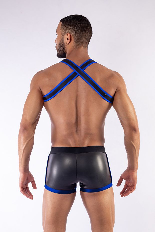 Mister B - Arnés X-Back Neopreno Negro-Azul