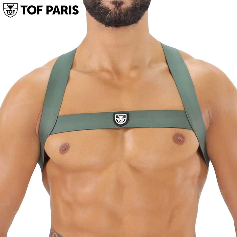 TOF Paris - Fetish Elastic Harness - Khaki