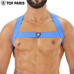 TOF Paris - Fetish Elastic Harness - Blue