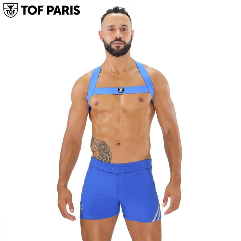 TOF Paris - Fetish Elastic Harness - Blue