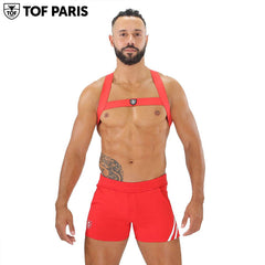 TOF Paris - Fetish Elastic Harness - Red