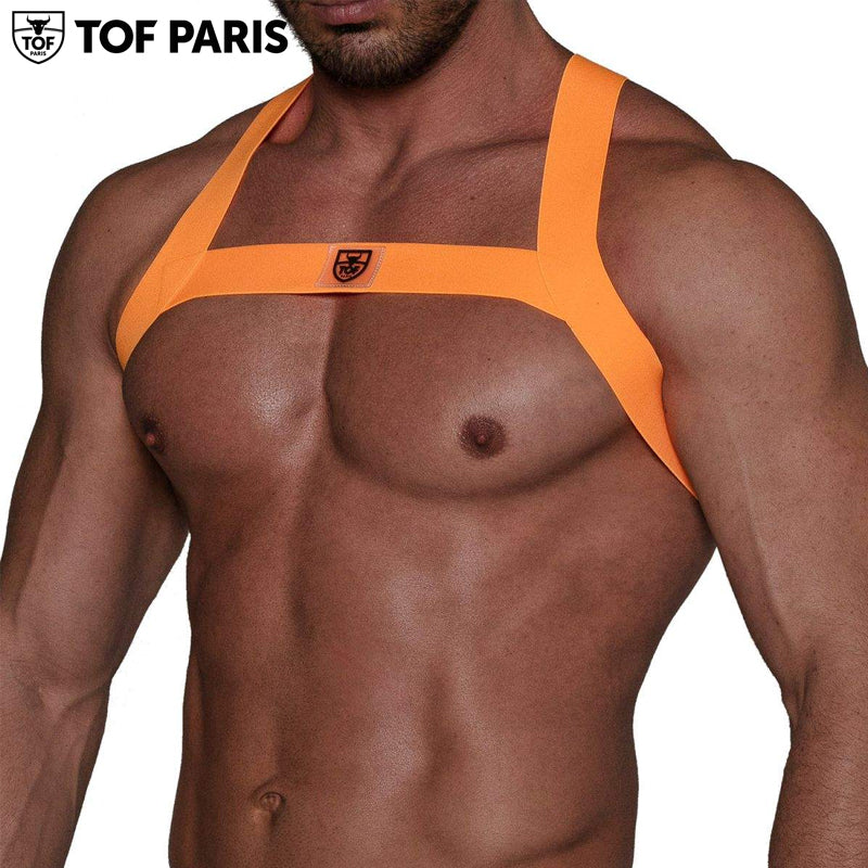 TOF Paris - Fetish Elastic Harness - Neon Orange