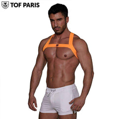 TOF Paris - Fetish Elastic Harness - Neon Orange