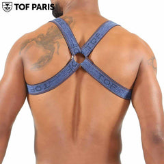 TOF Paris - H/X Fetish Elastic Harness - Blue Jeans