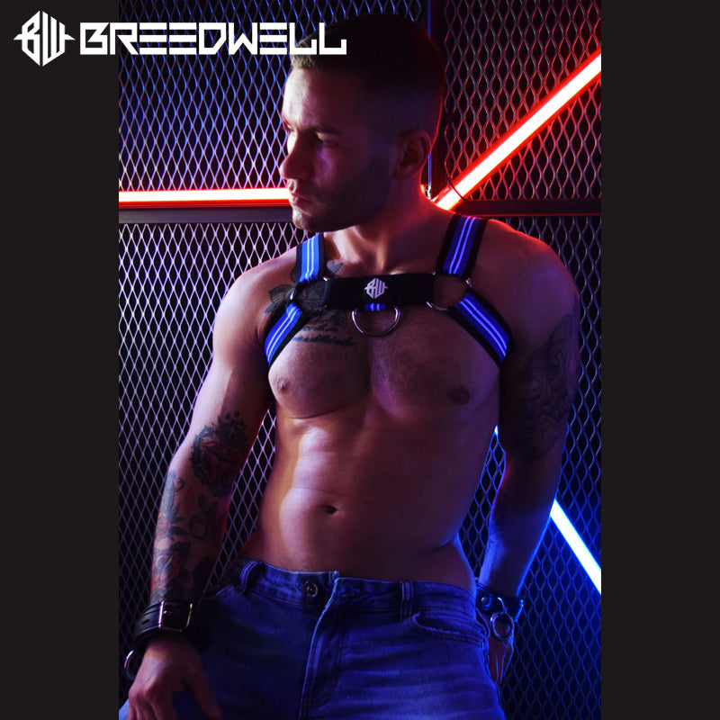 BREEDWELL - BRUT Bulldog Harness With Removable Center Strap - Blue