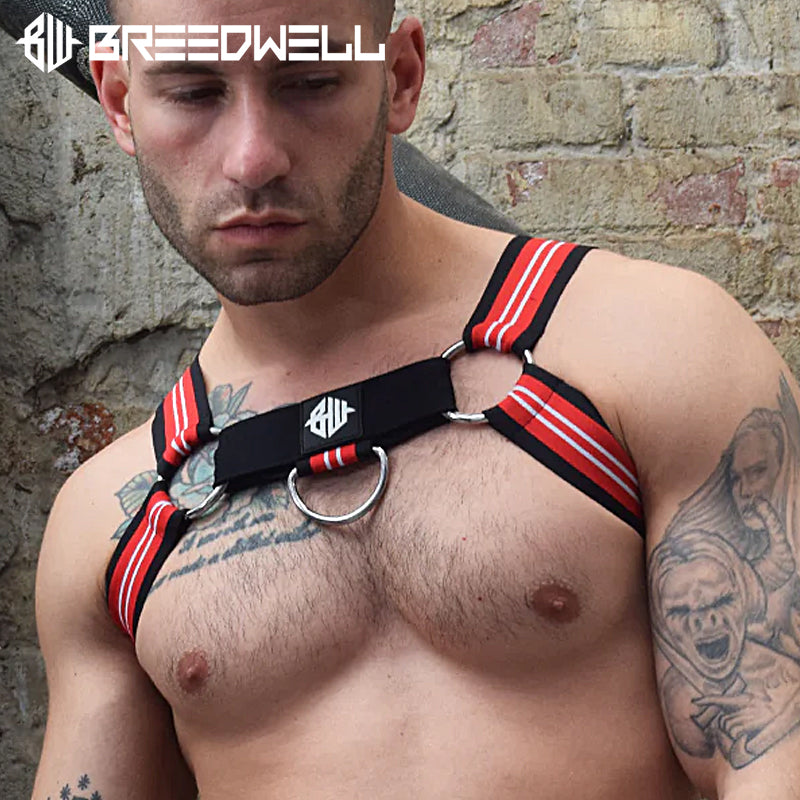 BREEDWELL - BRUT Bulldog Harness With Removable Center Strap - Red