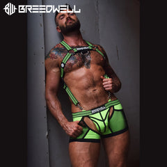 BREEDWELL - HYBRED BODY Harness With Removable Center Strap - Neon Green