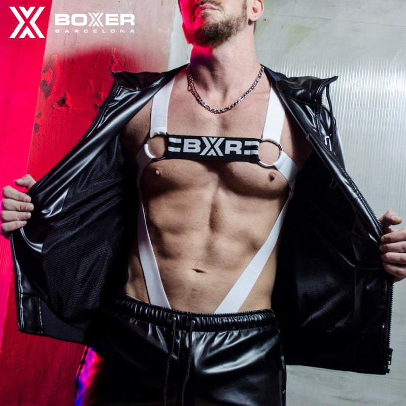 BOXER - BXR Chest & Cock Harness - White