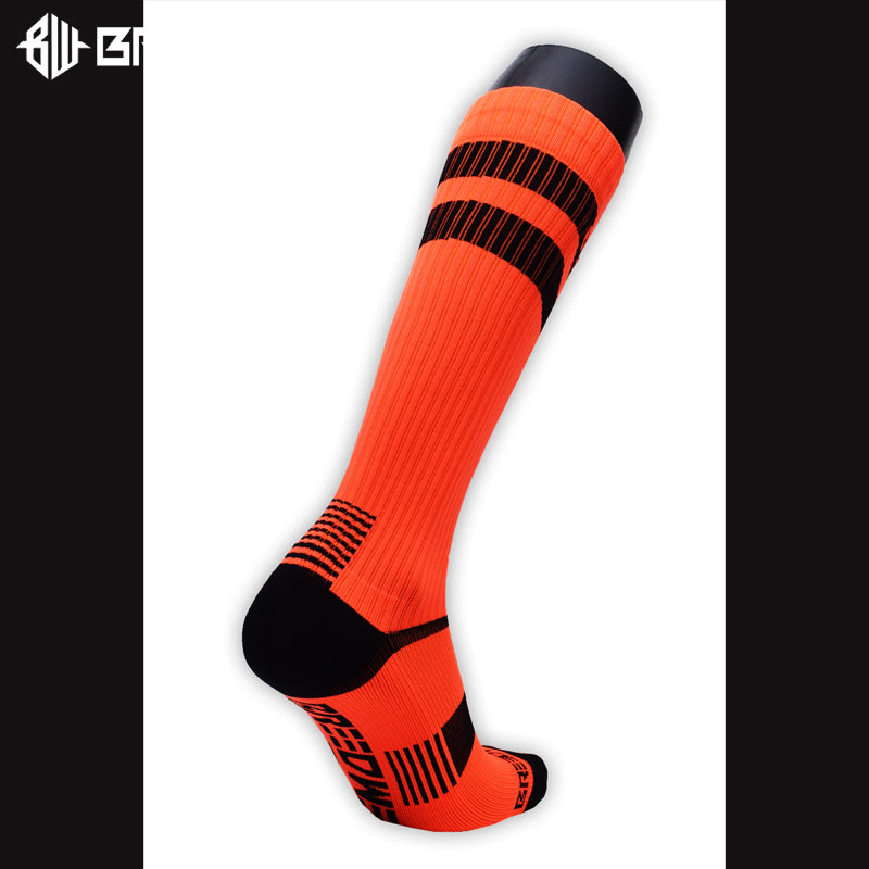 BREEDWELL - LOGO STRIPE Socks - Neon Orange