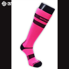 BREEDWELL - LOGO STRIPE Socks - Neon Pink