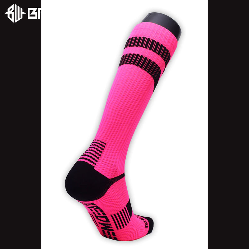 BREEDWELL - LOGO STRIPE Socks - Neon Pink