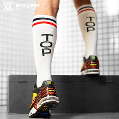 BOXER - Football Socks TOP - White/Red/Black