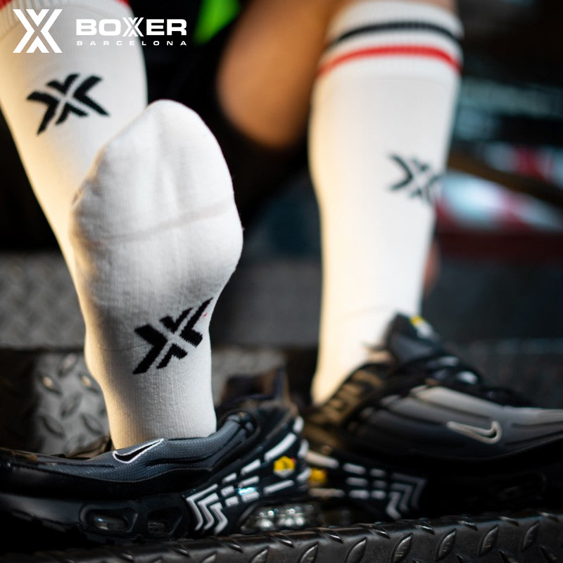 BOXER - Football Socks FUCK - White/Red/Black