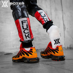 BOXER - Football Socks FUCK - White/Red/Black