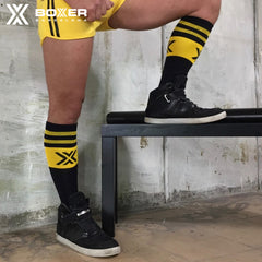 BOXER - Deluxe Boxer Football Socks - Black/Yellow