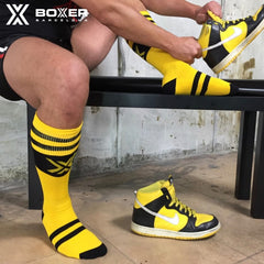 BOXER - Deluxe Boxer Football Socks - Yellow/Black