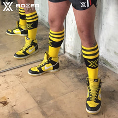 BOXER - Deluxe Boxer Football Socks - Yellow/Black