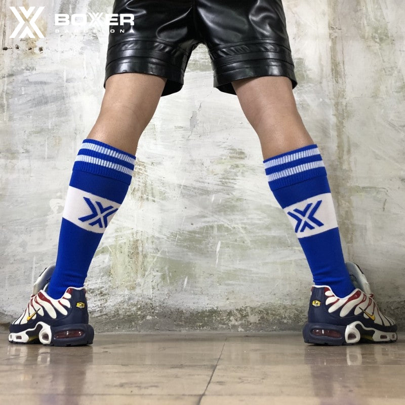 BOXER - Deluxe Boxer Football Socks - Royal/White