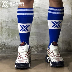 BOXER - Deluxe Boxer Football Socks - Royal/White