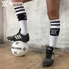 BOXER - Deluxe Boxer Football Socks - White/Black