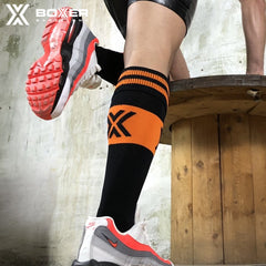 BOXER - Deluxe Boxer Football Socks - Black/Orange