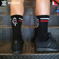 BOXER - Skater Socks ACT - Black/White/Red