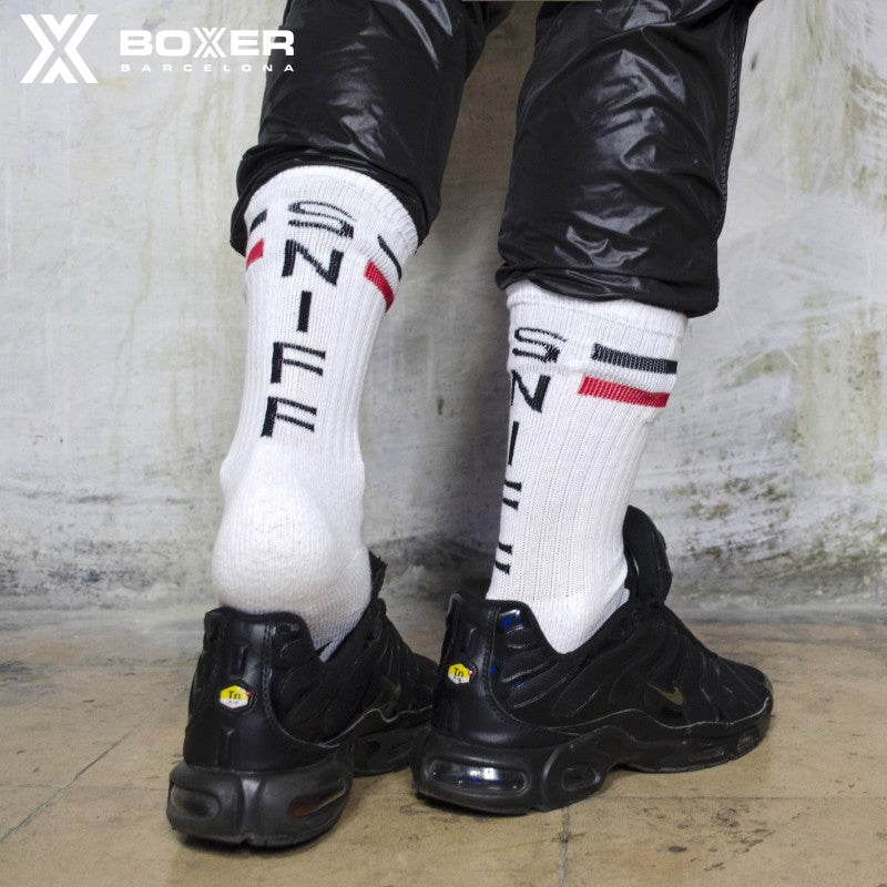 BOXER - Skater Socks SNIFF - White/Red/Black