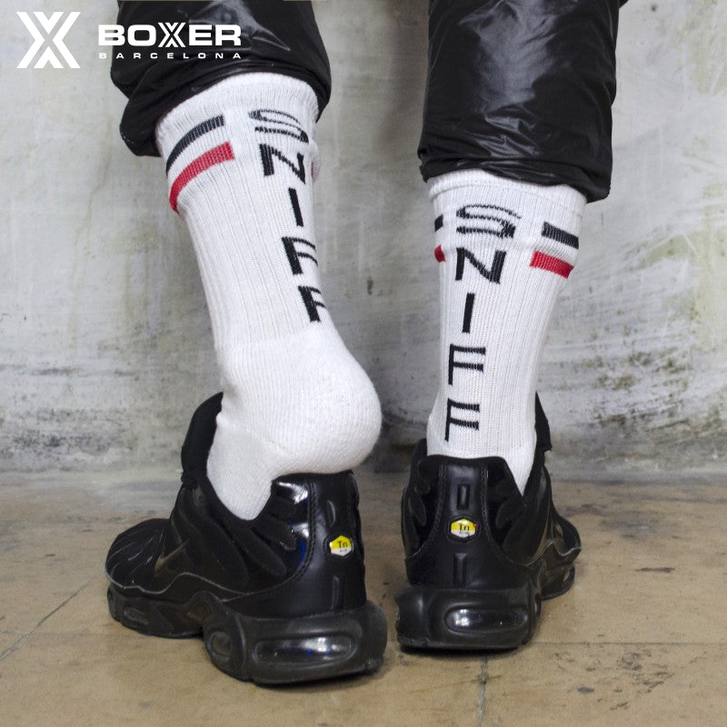 BOXER - Skater Socks SNIFF - White/Red/Black