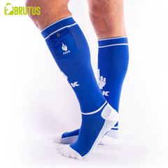 BRUTUS - FXXX Party Socks w. Pockets Blue / White