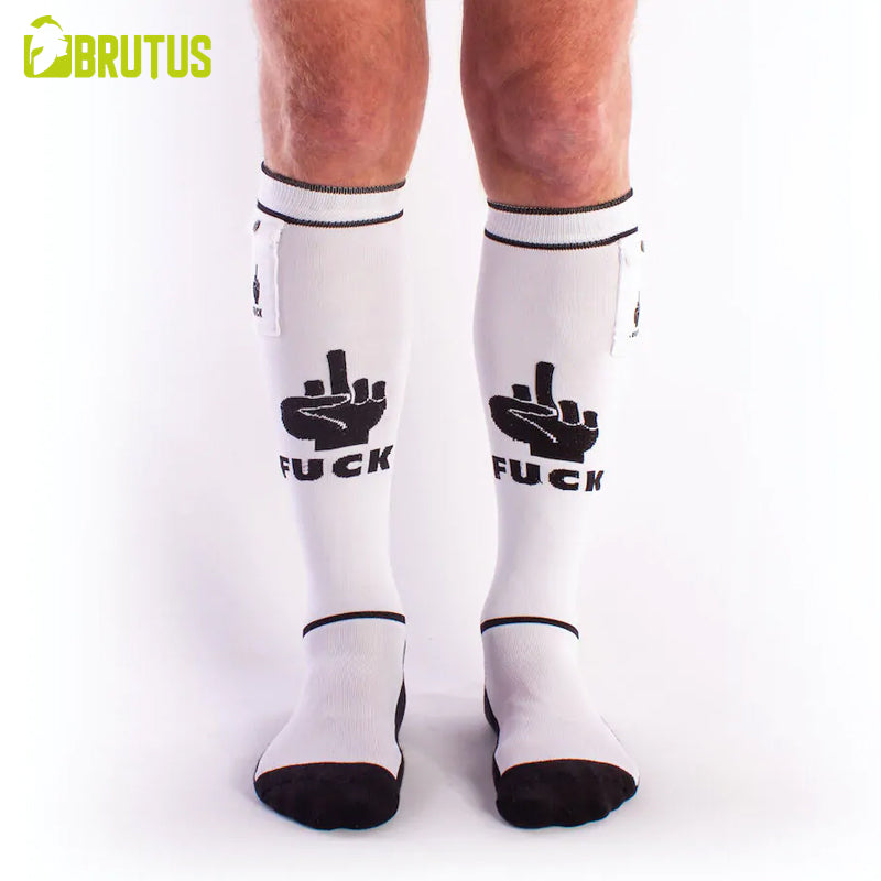 BRUTUS - FXXX Party Socks w. Pockets White / Black