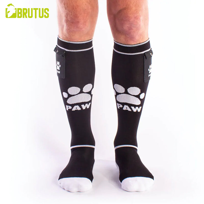 BRUTUS - PUPPY Party Socks w. Pockets Black / White