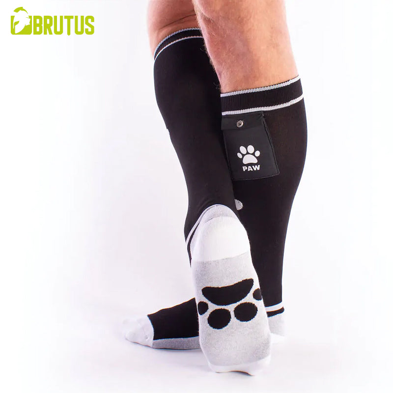 BRUTUS - PUPPY Party Socks w. Pockets Black / White