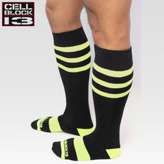 CELLBLOCK 13 - Linebacker Kniehohe Socken - Gelb